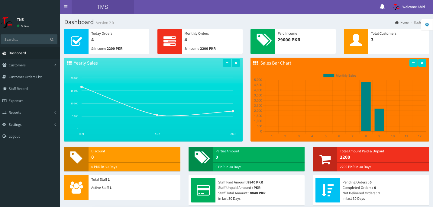 Tailor Management System