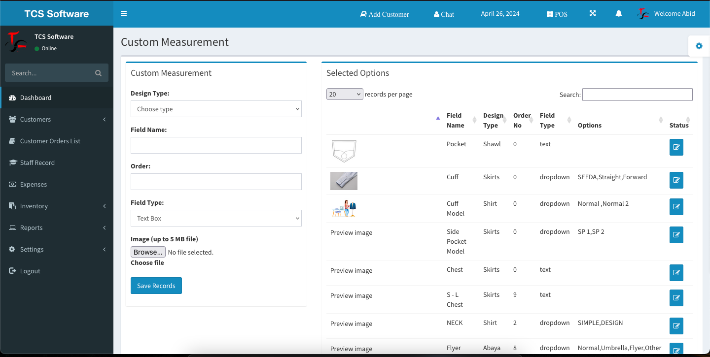 Tailor Software Custom Measurement Management for Personalized Tailoring