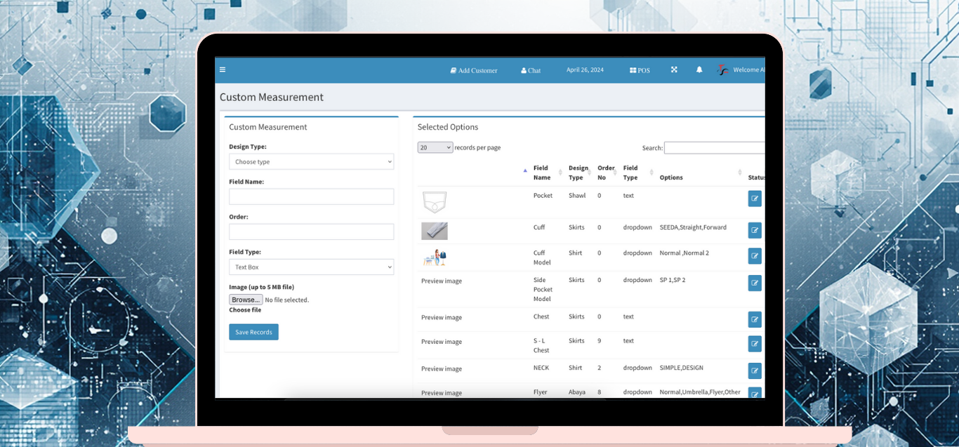 Custom Measurement Software for Tailor Shops